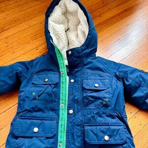 Lands End Kids Blue Winter Jacket, Size 4/Small